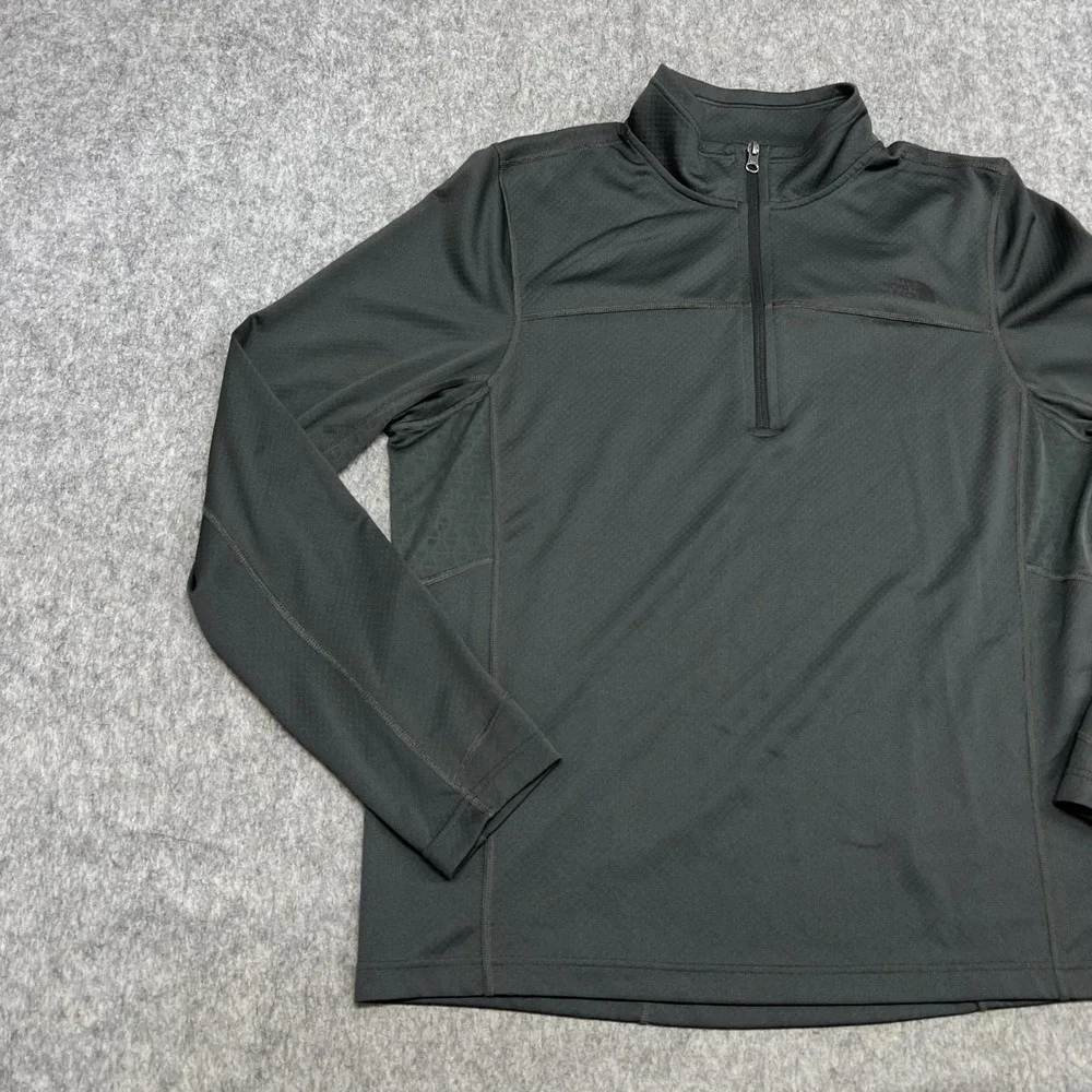 The North Face Pullover Mens XL Gray FlashDry 1/4 Zip Long Sleeve Running Hiking